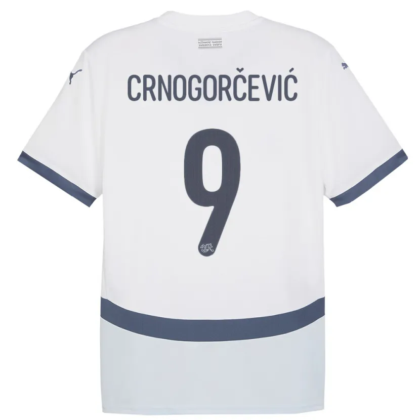 Danxen Män Schweiz Ana Maria Crnogorcevic #9 Vit Bortatröja Matchtröjor 24-26 Tröjor T-Tröja