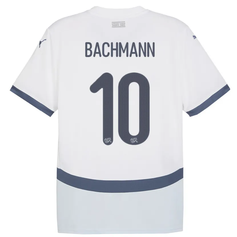 Danxen Män Schweiz Ramona Bachmann #10 Vit Bortatröja Matchtröjor 24-26 Tröjor T-Tröja