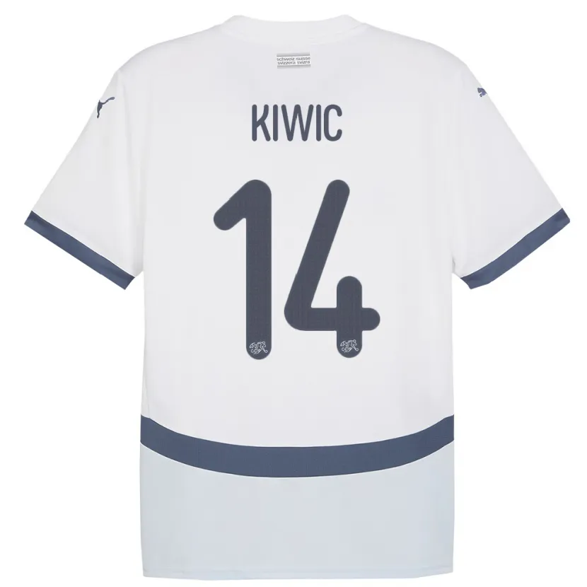 Danxen Män Schweiz Rahel Kiwic #14 Vit Bortatröja Matchtröjor 24-26 Tröjor T-Tröja