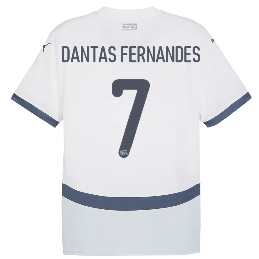 Danxen Män Schweiz Ronaldo Dantas Fernandes #7 Vit Bortatröja Matchtröjor 24-26 Tröjor T-Tröja
