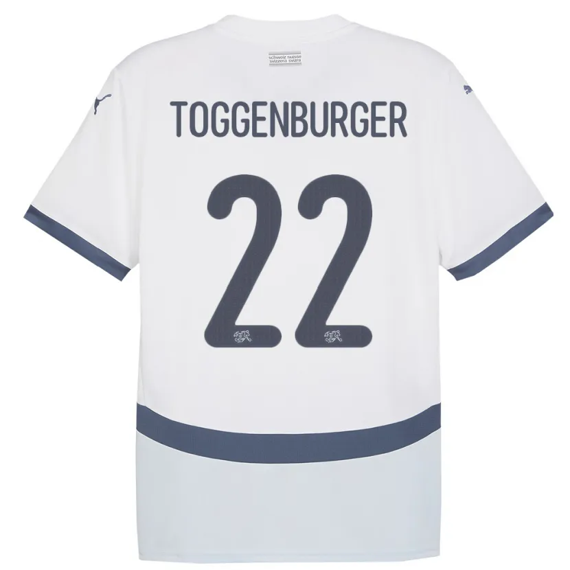 Danxen Män Schweiz Nando Toggenburger #22 Vit Bortatröja Matchtröjor 24-26 Tröjor T-Tröja