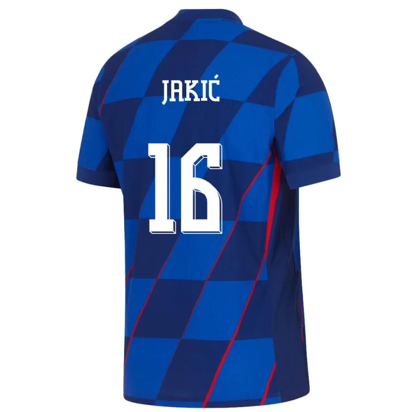 Danxen Män Kroatien Kristijan Jakic #16 Blå Bortatröja Matchtröjor 24-26 Tröjor T-Tröja