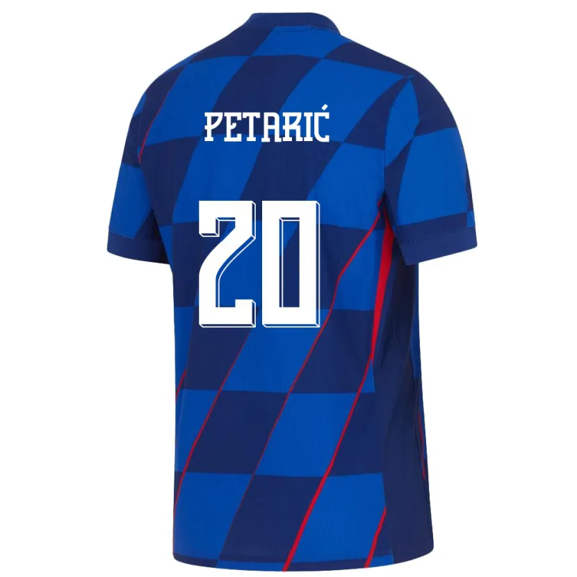 Danxen Män Kroatien Nika Petaric #20 Blå Bortatröja Matchtröjor 24-26 Tröjor T-Tröja