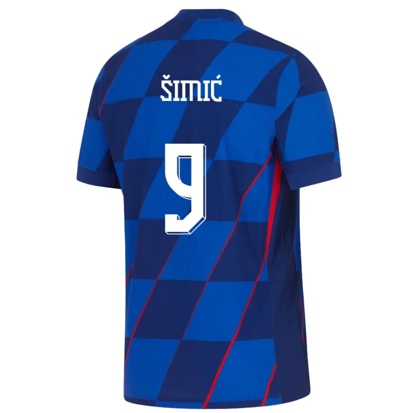 Danxen Män Kroatien Roko Simic #9 Blå Bortatröja Matchtröjor 24-26 Tröjor T-Tröja