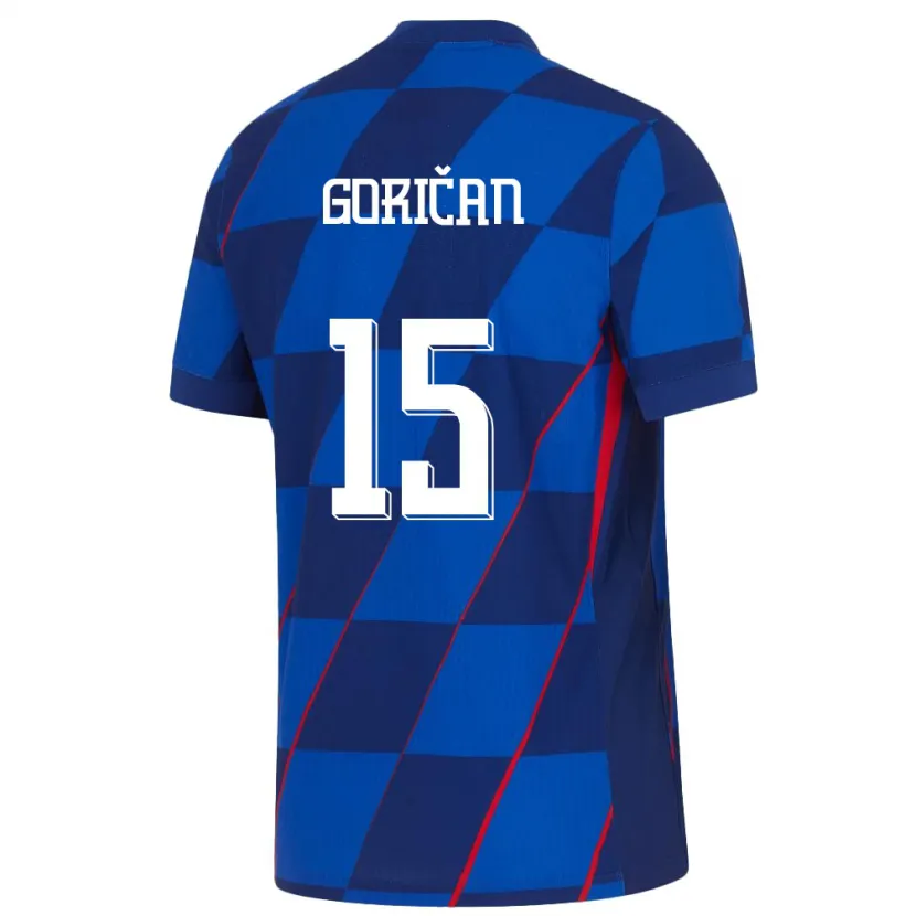 Danxen Män Kroatien Silvio Gorican #15 Blå Bortatröja Matchtröjor 24-26 Tröjor T-Tröja