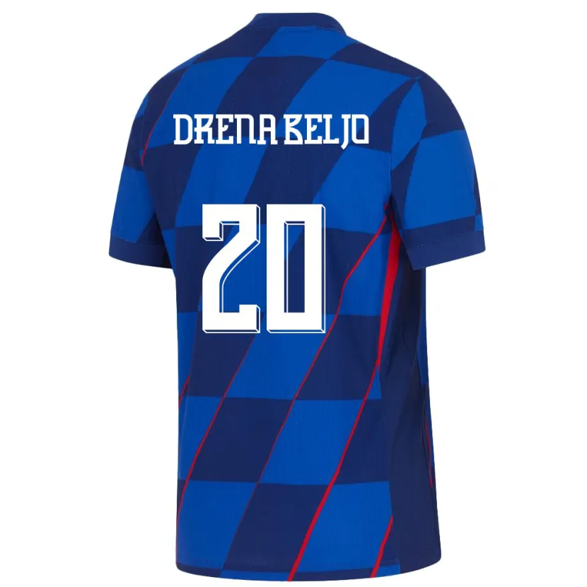 Danxen Män Kroatien Dion Drena Beljo #20 Blå Bortatröja Matchtröjor 24-26 Tröjor T-Tröja