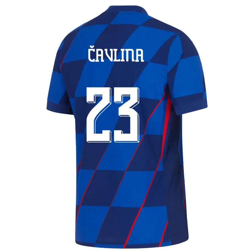 Danxen Män Kroatien Nikola Cavlina #23 Blå Bortatröja Matchtröjor 24-26 Tröjor T-Tröja