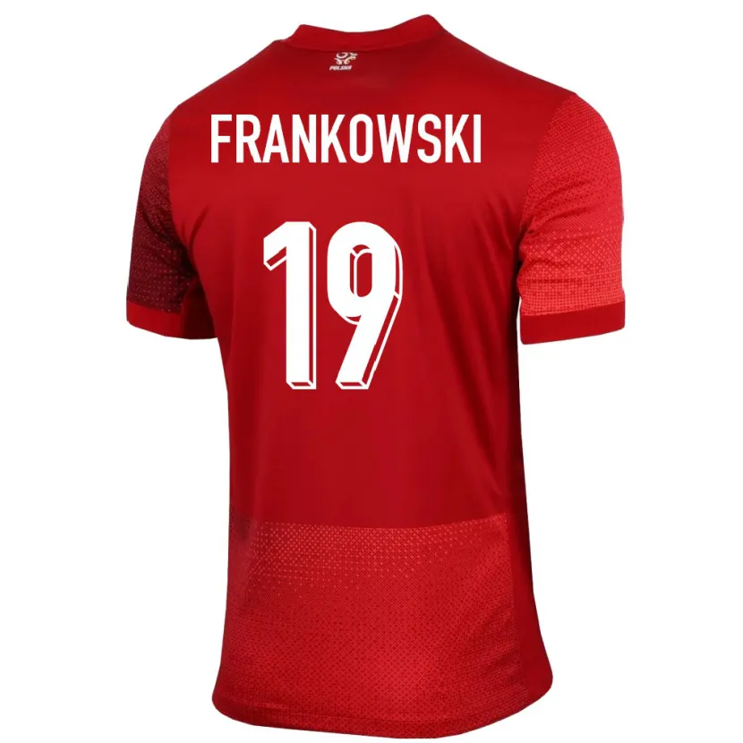 Danxen Män Polen Przemyslaw Frankowski #19 Röd Bortatröja Matchtröjor 24-26 Tröjor T-Tröja