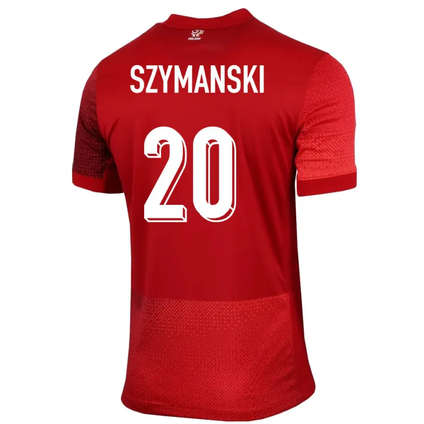 Danxen Män Polen Sebastian Szymanski #20 Röd Bortatröja Matchtröjor 24-26 Tröjor T-Tröja