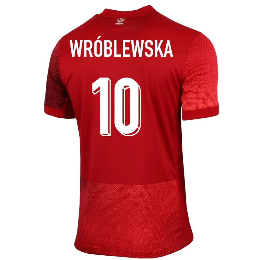 Danxen Män Polen Joanna Wroblewska #10 Röd Bortatröja Matchtröjor 24-26 Tröjor T-Tröja