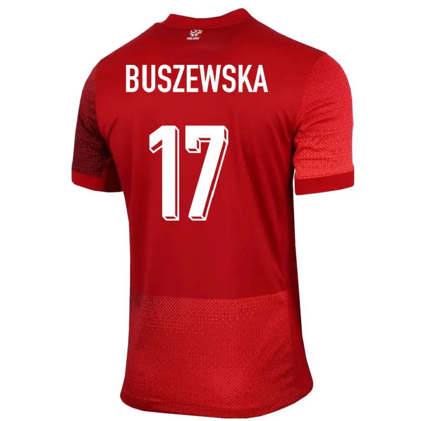 Danxen Män Polen Zofia Buszewska #17 Röd Bortatröja Matchtröjor 24-26 Tröjor T-Tröja