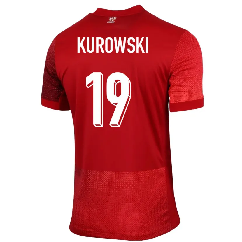 Danxen Män Polen Milosz Kurowski #19 Röd Bortatröja Matchtröjor 24-26 Tröjor T-Tröja
