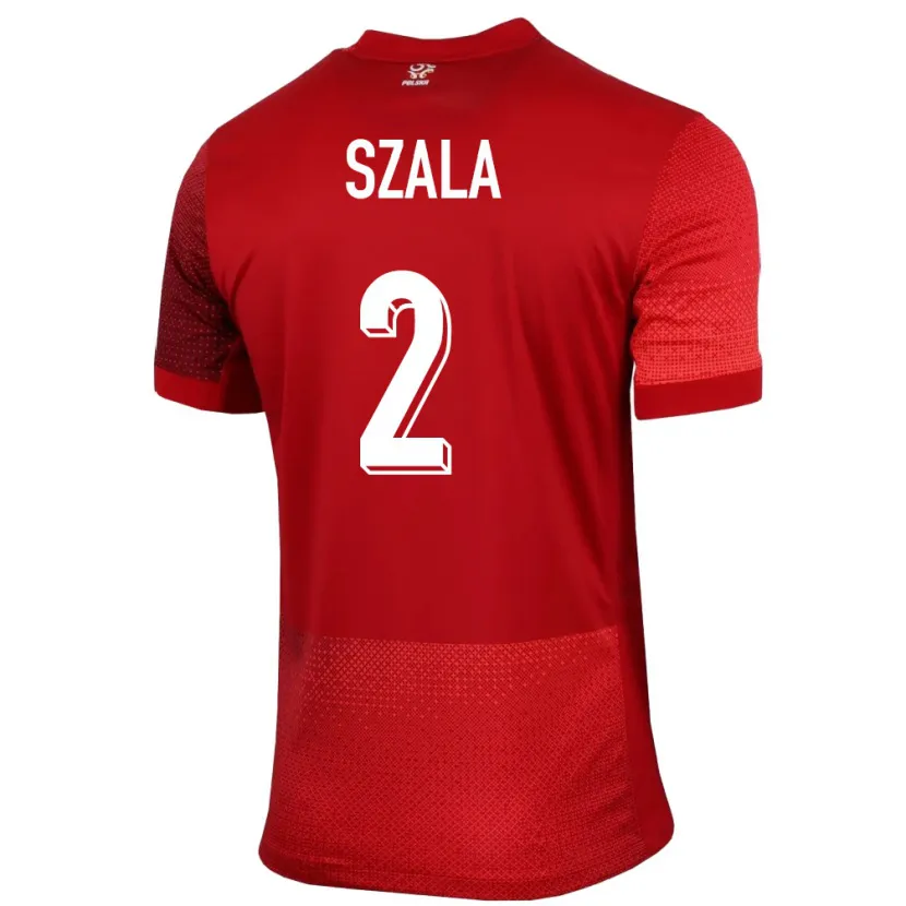 Danxen Män Polen Dominik Szala #2 Röd Bortatröja Matchtröjor 24-26 Tröjor T-Tröja