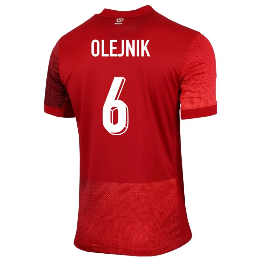 Danxen Män Polen Patryk Olejnik #6 Röd Bortatröja Matchtröjor 24-26 Tröjor T-Tröja