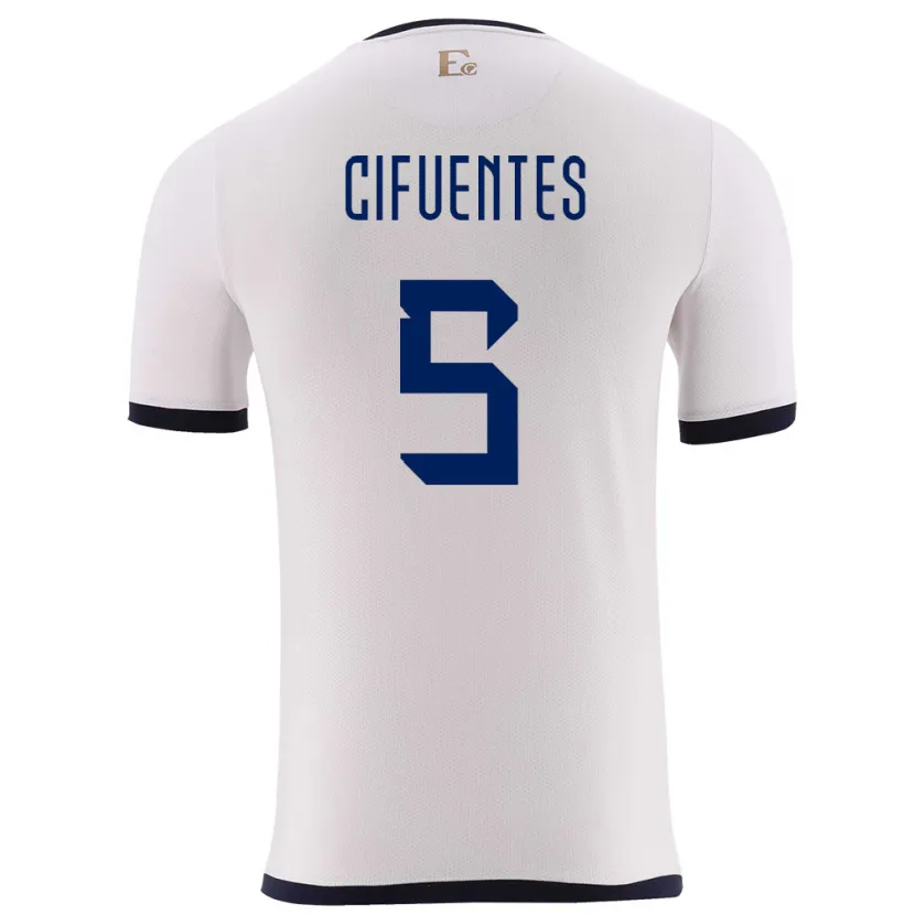 Danxen Män Ecuador Jose Cifuentes #5 Vit Bortatröja Matchtröjor 24-26 Tröjor T-Tröja