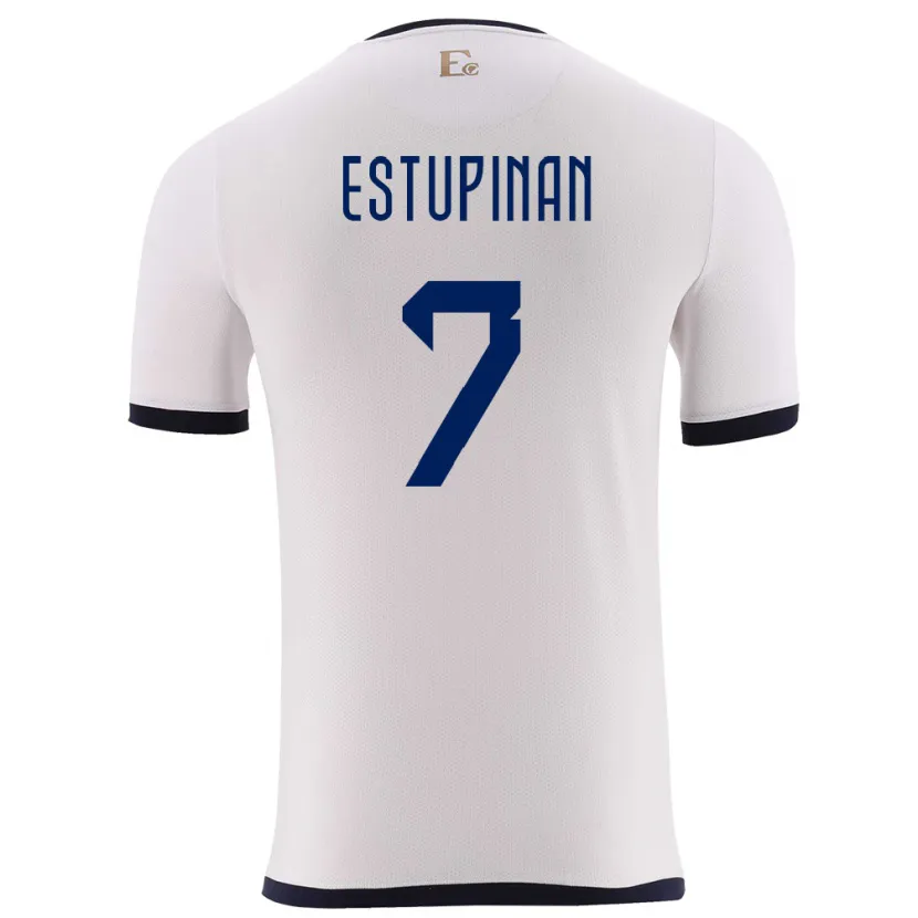 Danxen Män Ecuador Pervis Estupinan #7 Vit Bortatröja Matchtröjor 24-26 Tröjor T-Tröja