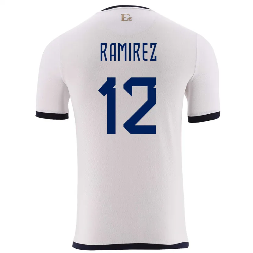 Danxen Män Ecuador Moises Ramirez #12 Vit Bortatröja Matchtröjor 24-26 Tröjor T-Tröja