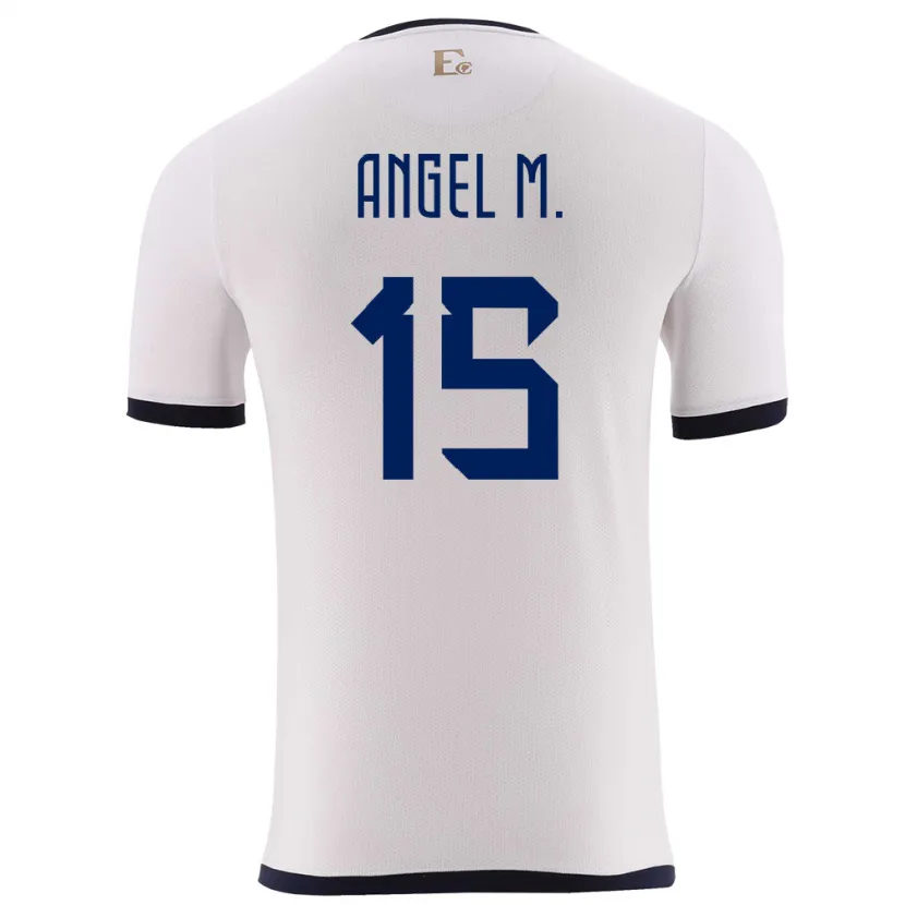 Danxen Män Ecuador Angel Mena #15 Vit Bortatröja Matchtröjor 24-26 Tröjor T-Tröja