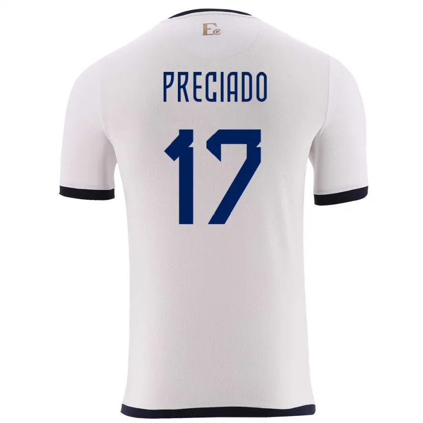 Danxen Män Ecuador Angelo Preciado #17 Vit Bortatröja Matchtröjor 24-26 Tröjor T-Tröja
