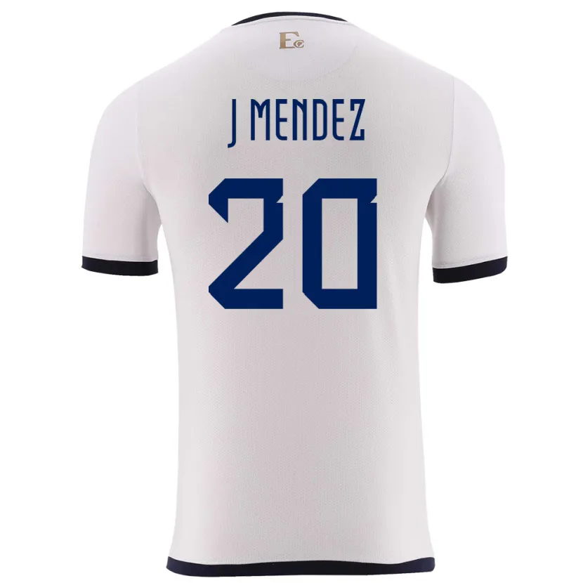 Danxen Män Ecuador Jhegson Mendez #20 Vit Bortatröja Matchtröjor 24-26 Tröjor T-Tröja