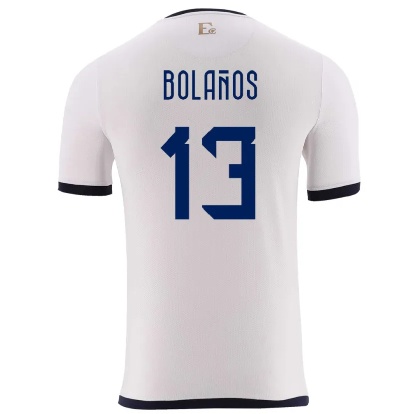 Danxen Män Ecuador Nayely Bolanos #13 Vit Bortatröja Matchtröjor 24-26 Tröjor T-Tröja