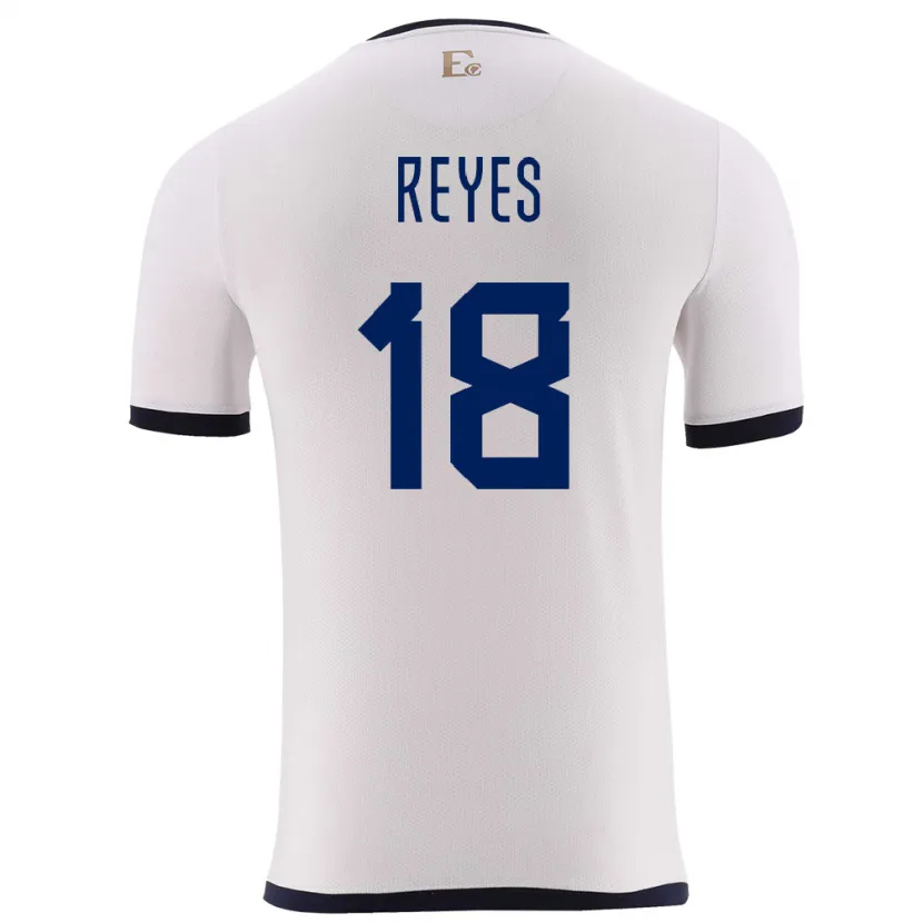 Danxen Män Ecuador Ashley Reyes #18 Vit Bortatröja Matchtröjor 24-26 Tröjor T-Tröja