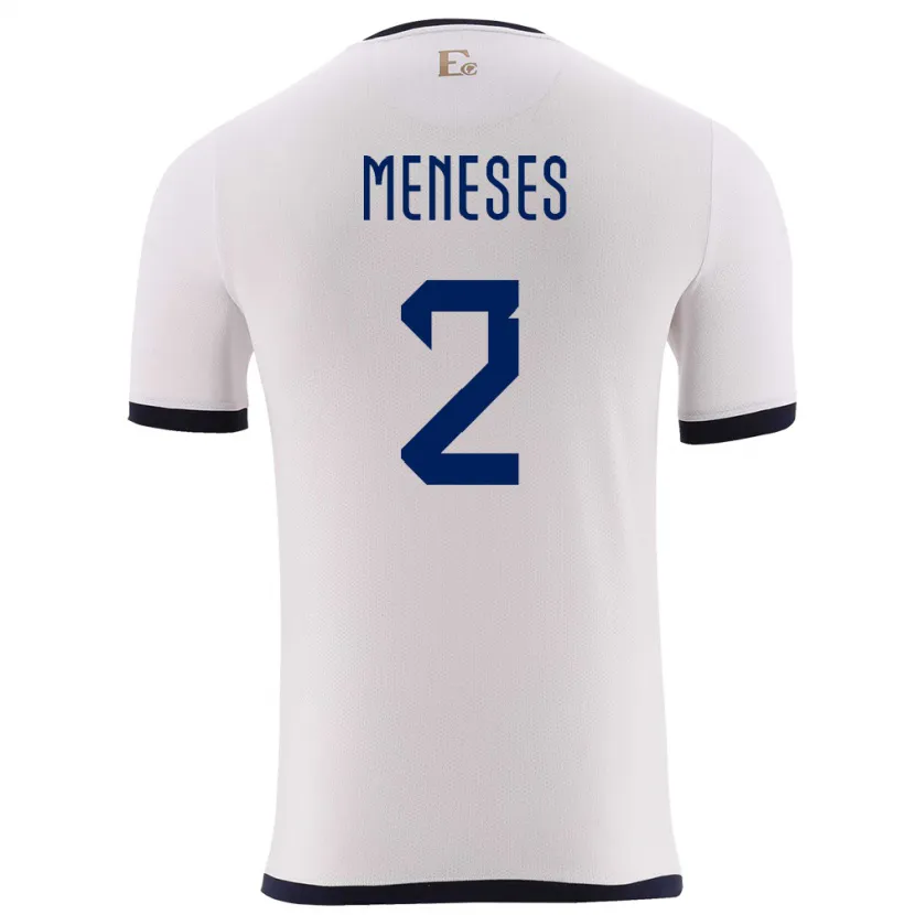 Danxen Män Ecuador Randy Meneses #2 Vit Bortatröja Matchtröjor 24-26 Tröjor T-Tröja