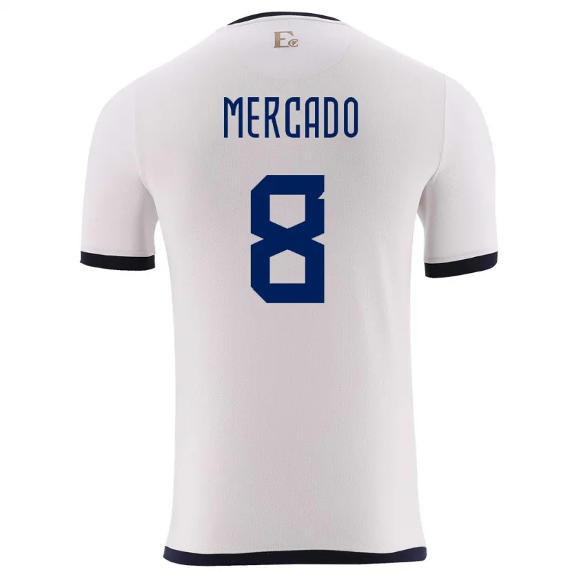 Danxen Män Ecuador Patrik Mercado #8 Vit Bortatröja Matchtröjor 24-26 Tröjor T-Tröja