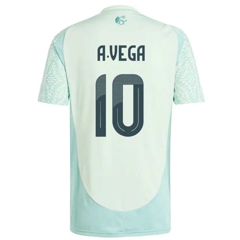 Danxen Män Mexiko Alexis Vega #10 Linne Grön Bortatröja Matchtröjor 24-26 Tröjor T-Tröja