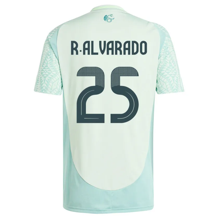 Danxen Män Mexiko Roberto Alvarado #25 Linne Grön Bortatröja Matchtröjor 24-26 Tröjor T-Tröja