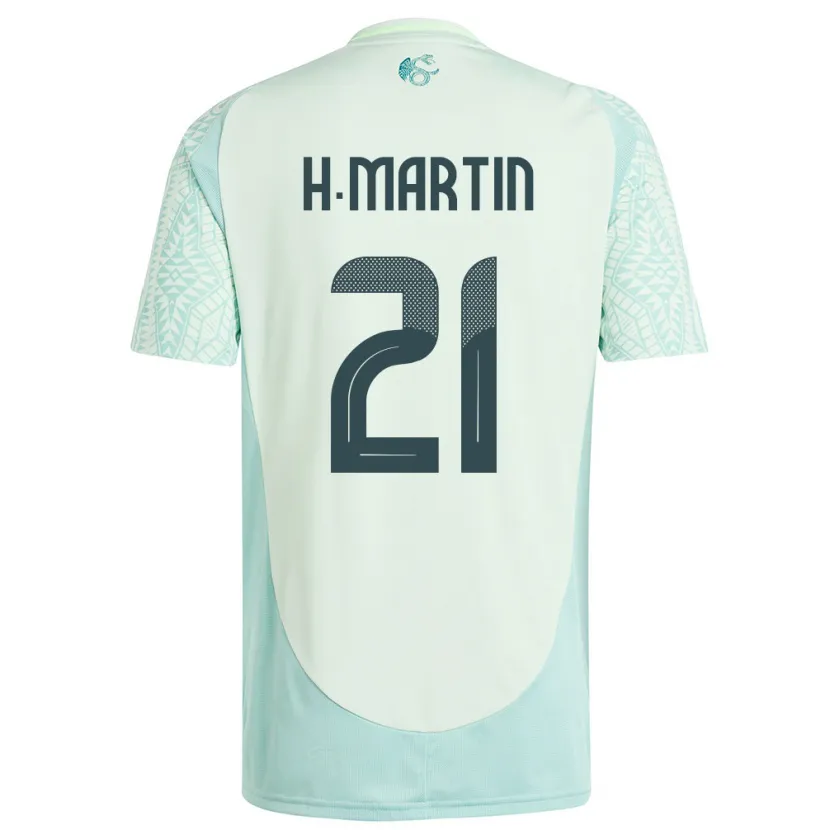 Danxen Män Mexiko Henry Martin #21 Linne Grön Bortatröja Matchtröjor 24-26 Tröjor T-Tröja