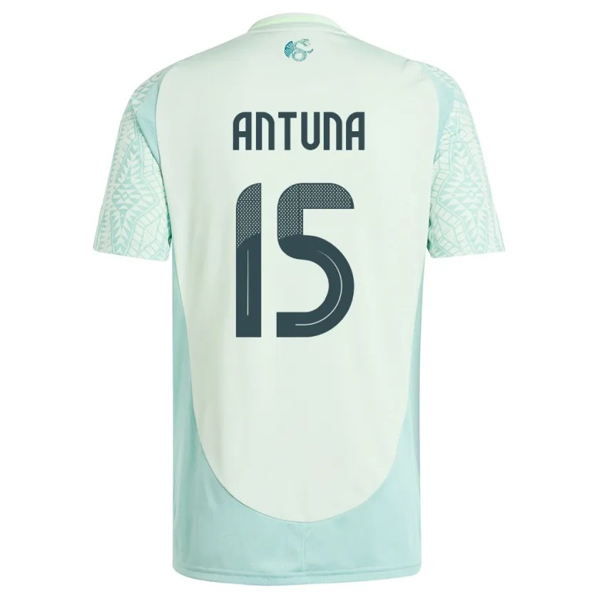Danxen Män Mexiko Uriel Antuna #15 Linne Grön Bortatröja Matchtröjor 24-26 Tröjor T-Tröja