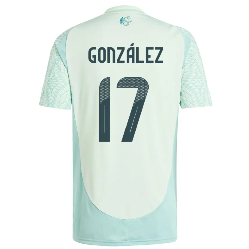 Danxen Män Mexiko Alison Gonzalez #17 Linne Grön Bortatröja Matchtröjor 24-26 Tröjor T-Tröja