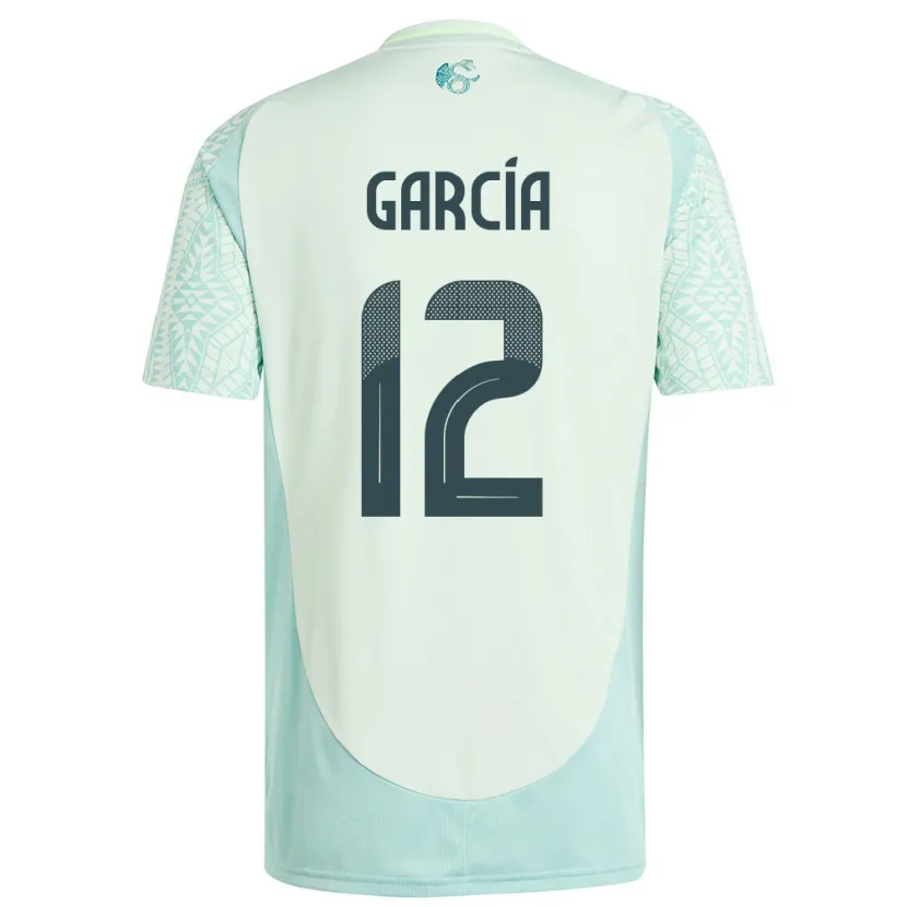 Danxen Män Mexiko Eduardo Garcia #12 Linne Grön Bortatröja Matchtröjor 24-26 Tröjor T-Tröja