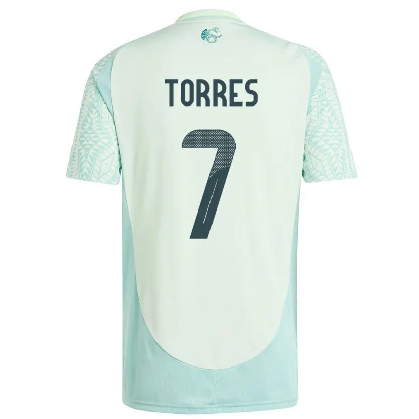 Danxen Män Mexiko Christian Torres #7 Linne Grön Bortatröja Matchtröjor 24-26 Tröjor T-Tröja