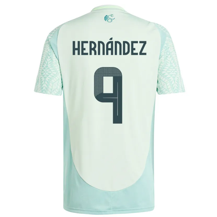 Danxen Män Mexiko Jesus Hernandez #9 Linne Grön Bortatröja Matchtröjor 24-26 Tröjor T-Tröja