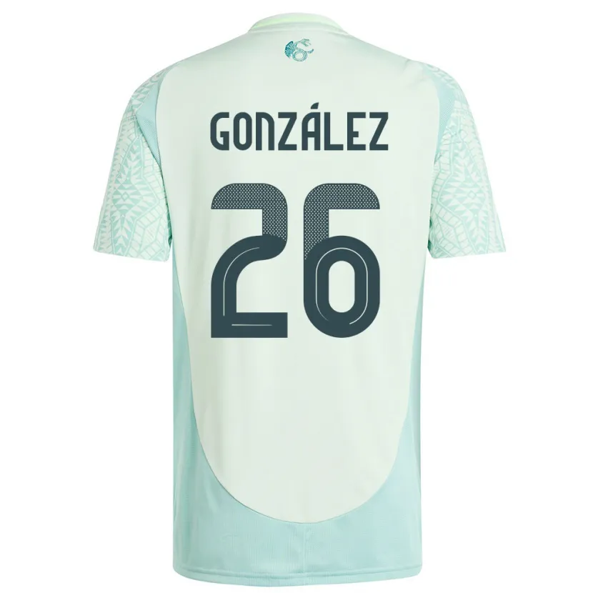Danxen Män Mexiko Bryan Gonzalez #26 Linne Grön Bortatröja Matchtröjor 24-26 Tröjor T-Tröja
