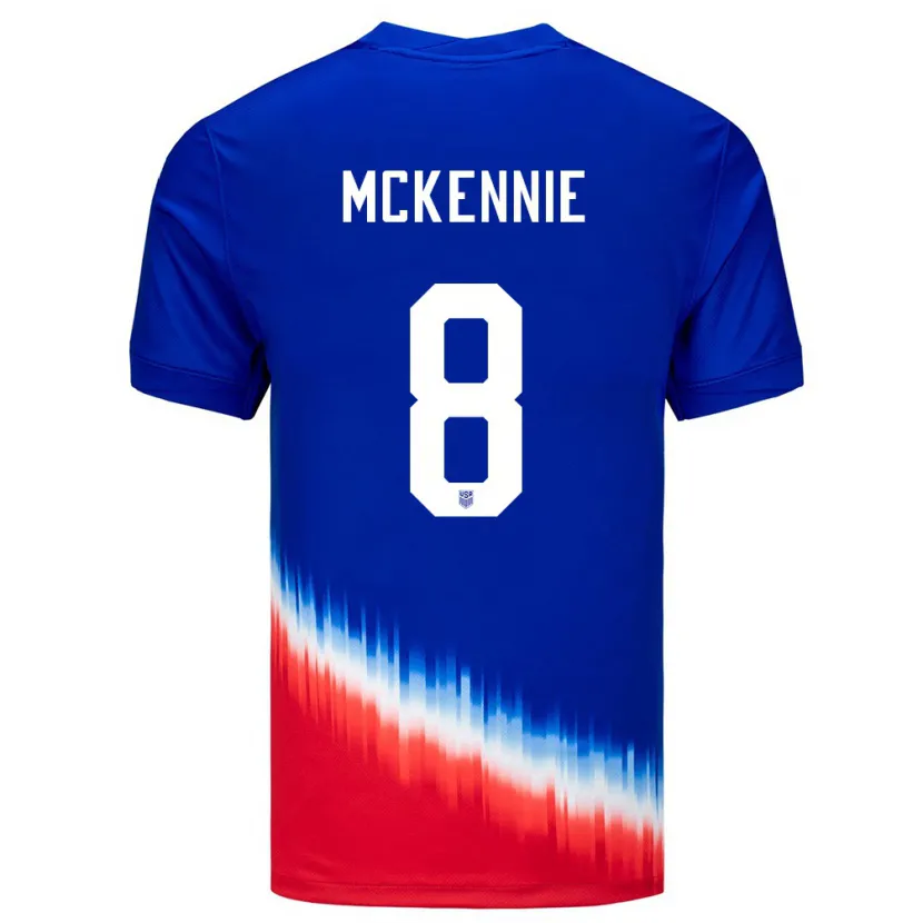 Danxen Män Usa Weston Mckennie #8 Blå Bortatröja Matchtröjor 24-26 Tröjor T-Tröja