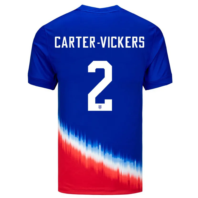 Danxen Män Usa Cameron Carter-Vickers #2 Blå Bortatröja Matchtröjor 24-26 Tröjor T-Tröja