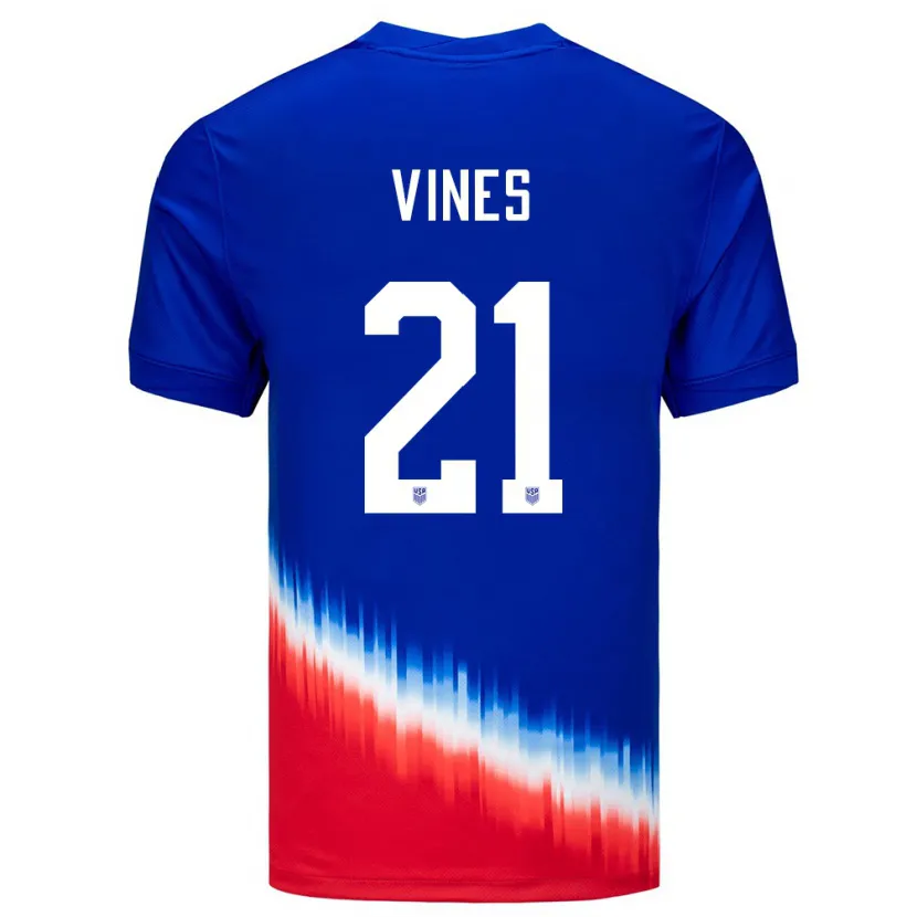 Danxen Män Usa Sam Vines #21 Blå Bortatröja Matchtröjor 24-26 Tröjor T-Tröja
