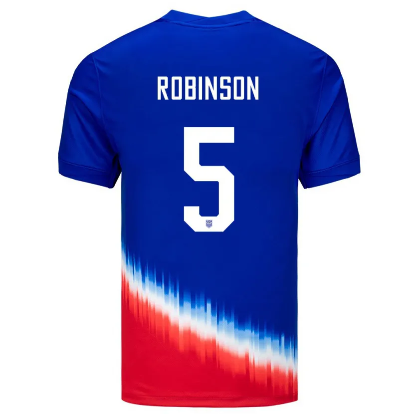 Danxen Män Usa Antonee Robinson #5 Blå Bortatröja Matchtröjor 24-26 Tröjor T-Tröja