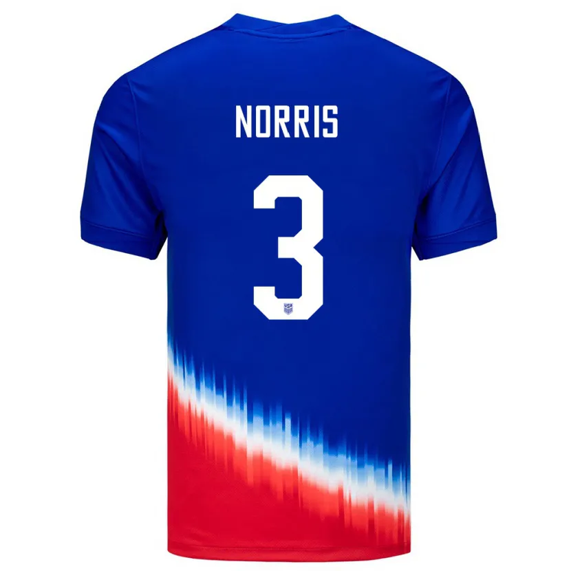 Danxen Män Usa Nolan Norris #3 Blå Bortatröja Matchtröjor 24-26 Tröjor T-Tröja