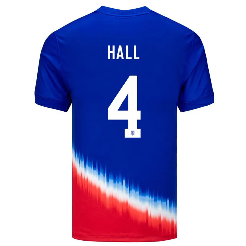Danxen Män Usa Tyler Hall #4 Blå Bortatröja Matchtröjor 24-26 Tröjor T-Tröja