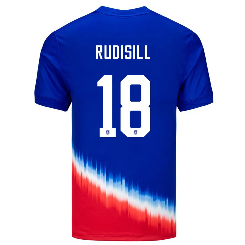 Danxen Män Usa Paulo Rudisill #18 Blå Bortatröja Matchtröjor 24-26 Tröjor T-Tröja