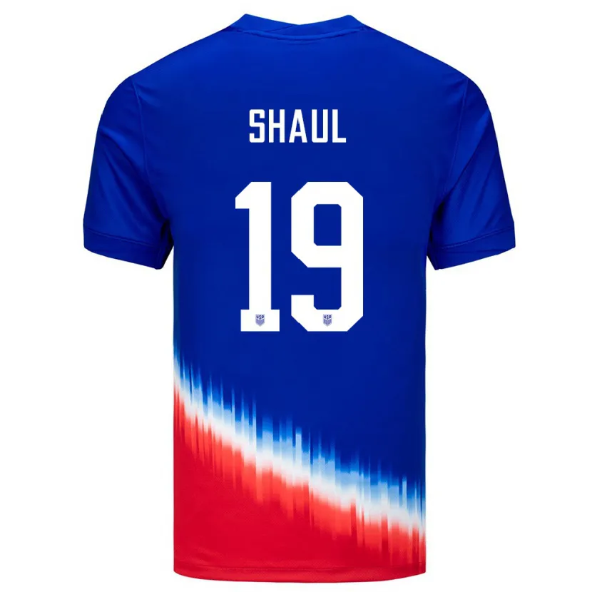 Danxen Män Usa Ian Shaul #19 Blå Bortatröja Matchtröjor 24-26 Tröjor T-Tröja