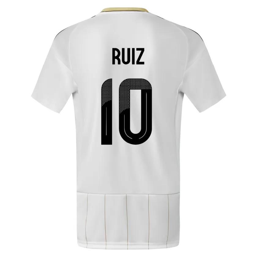 Danxen Män Costa Rica Bryan Ruiz #10 Vit Bortatröja Matchtröjor 24-26 Tröjor T-Tröja