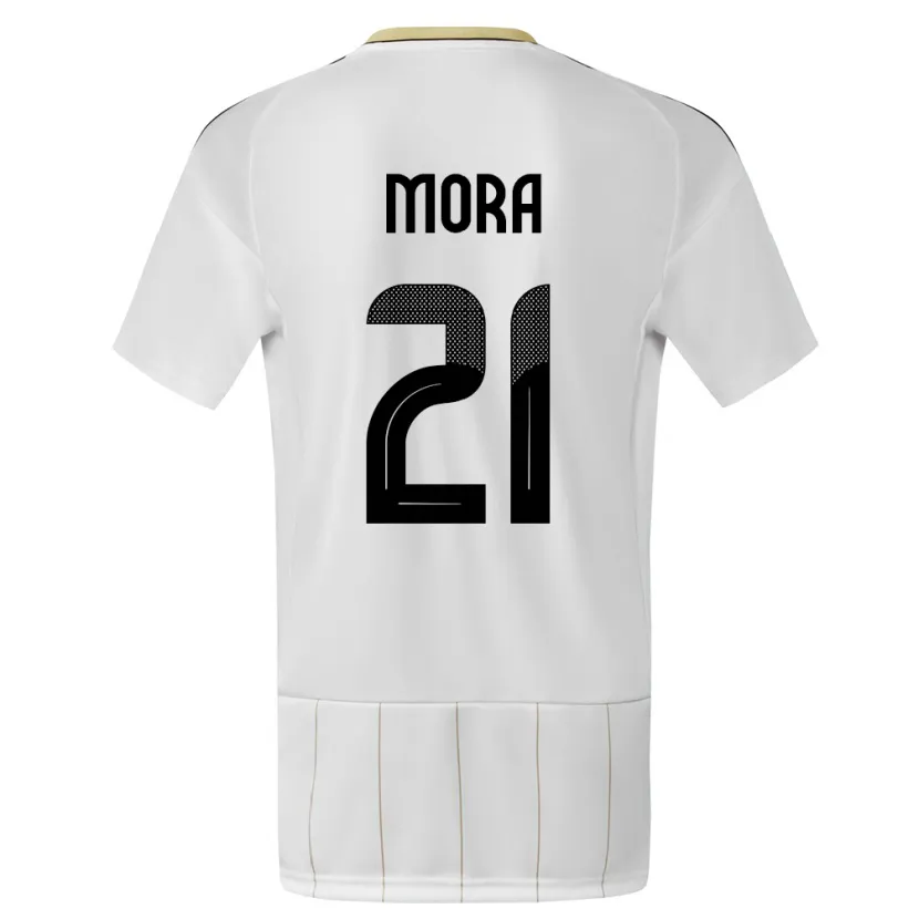 Danxen Män Costa Rica Carlos Mora #21 Vit Bortatröja Matchtröjor 24-26 Tröjor T-Tröja