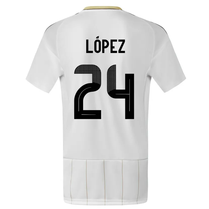 Danxen Män Costa Rica Douglas Lopez #24 Vit Bortatröja Matchtröjor 24-26 Tröjor T-Tröja