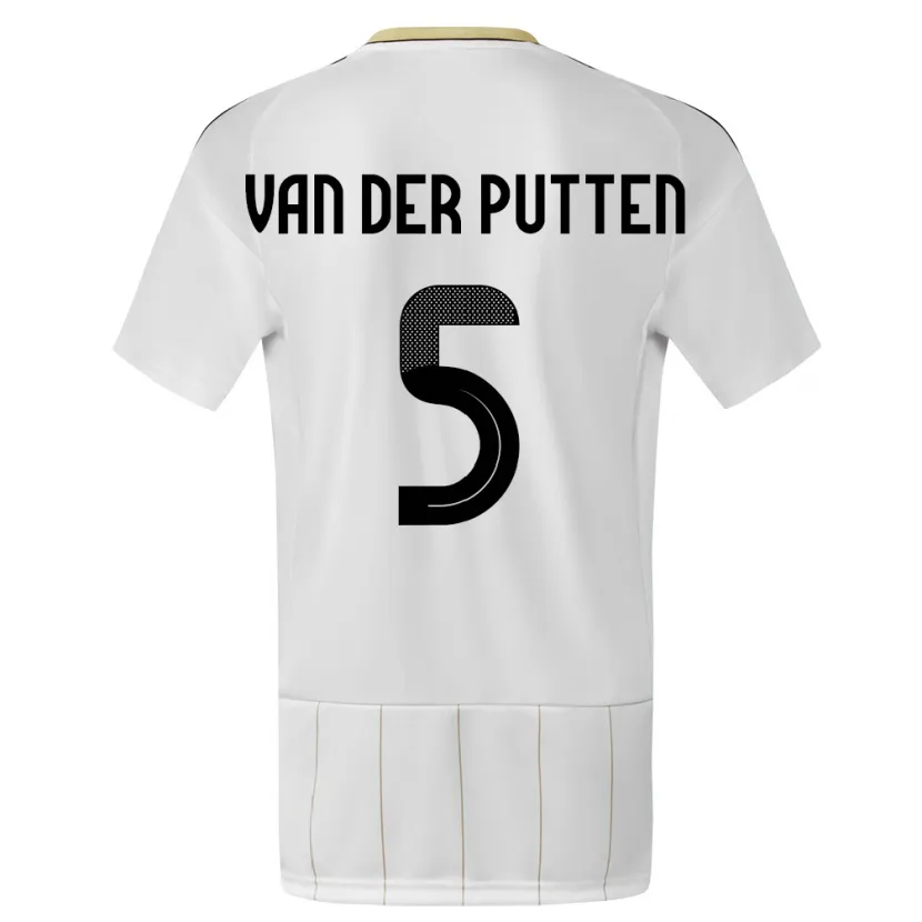 Danxen Män Costa Rica Santiago Van Der Putten #5 Vit Bortatröja Matchtröjor 24-26 Tröjor T-Tröja