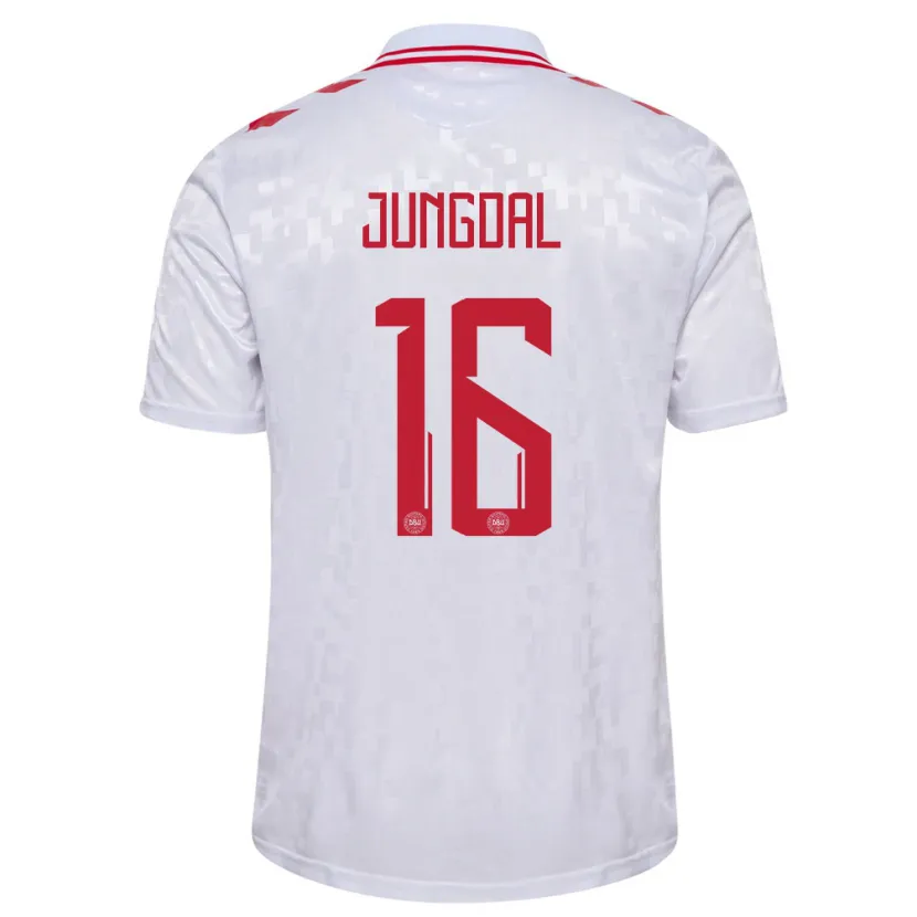 Danxen Män Danmark Andreas Jungdal #16 Vit Bortatröja Matchtröjor 24-26 Tröjor T-Tröja